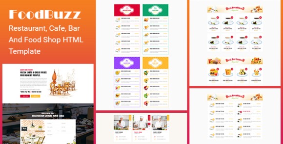 FoodBuzz Restaurant Cafe Bar and Food shop HTML Template Download