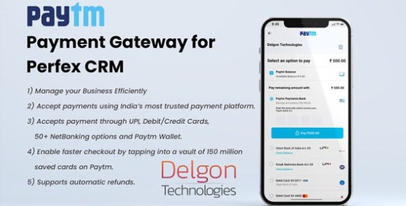 Paytm v1.1 - Payment Gateway Plugin for Perfex CRM Addon
